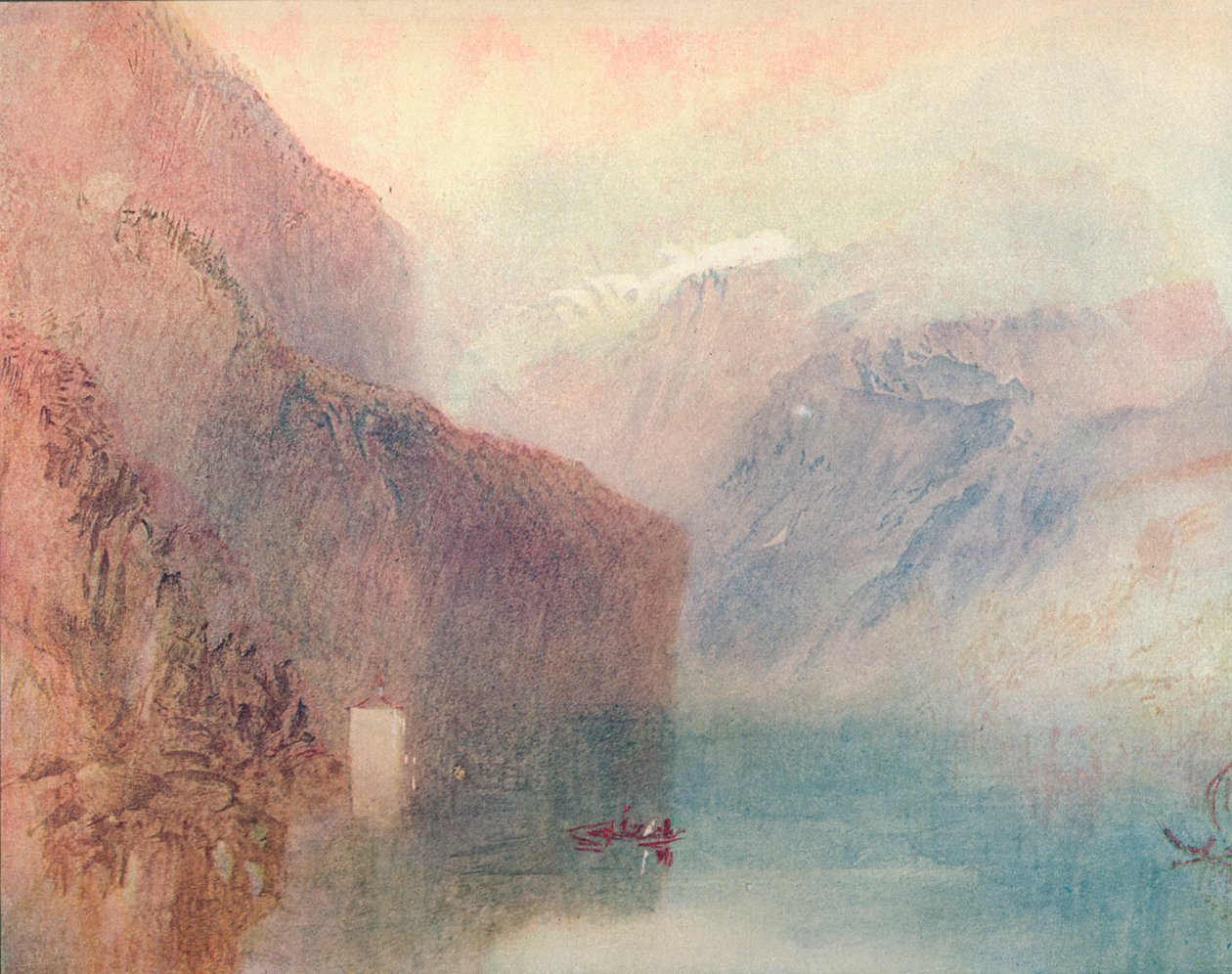 Kaplica mówi, Fluelen, 1909 autorstwa Joseph Mallord William Turner