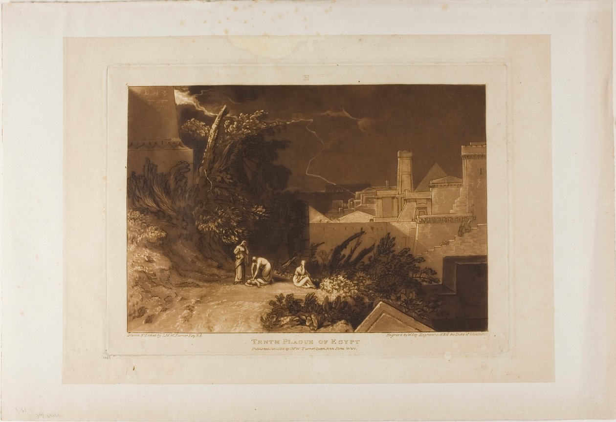 Dziesiąta Plaga Egipska, tablica 61 z Liber Studiorum autorstwa Joseph Mallord William Turner