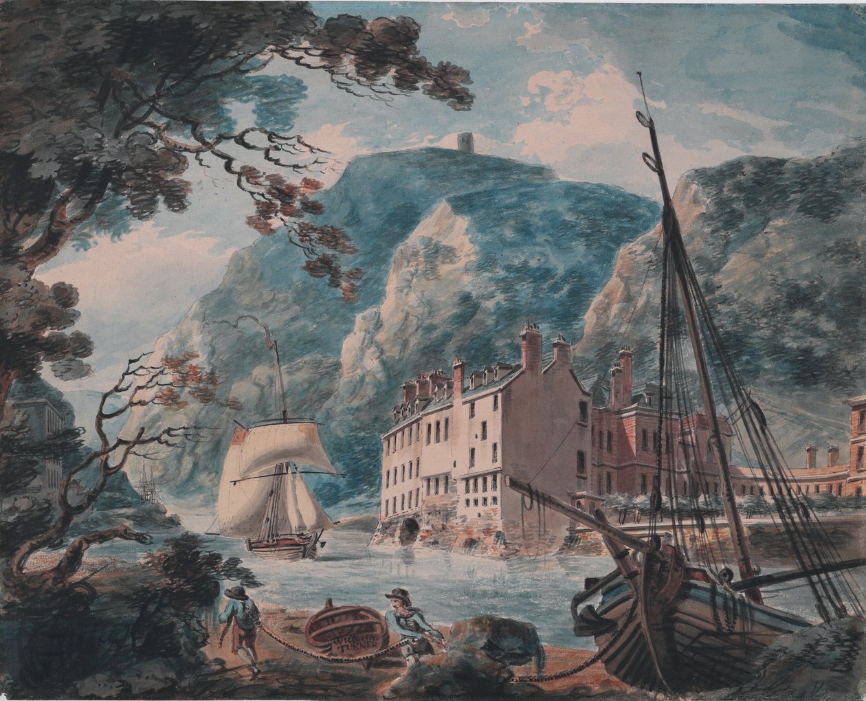 Wąwóz Avon w Bristolu z Old Hot Wells House, ok. 1792 (grafit, akwarela, pióro i brązowy tusz) autorstwa Joseph Mallord William Turner