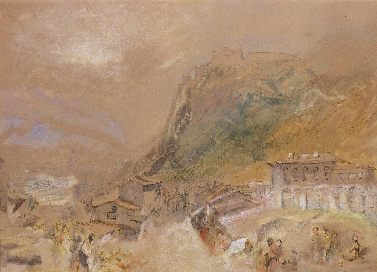 Bastylia w Grenoble, z wioski La Tronche, ok. 1836 (akwarela na papierze) autorstwa Joseph Mallord William Turner