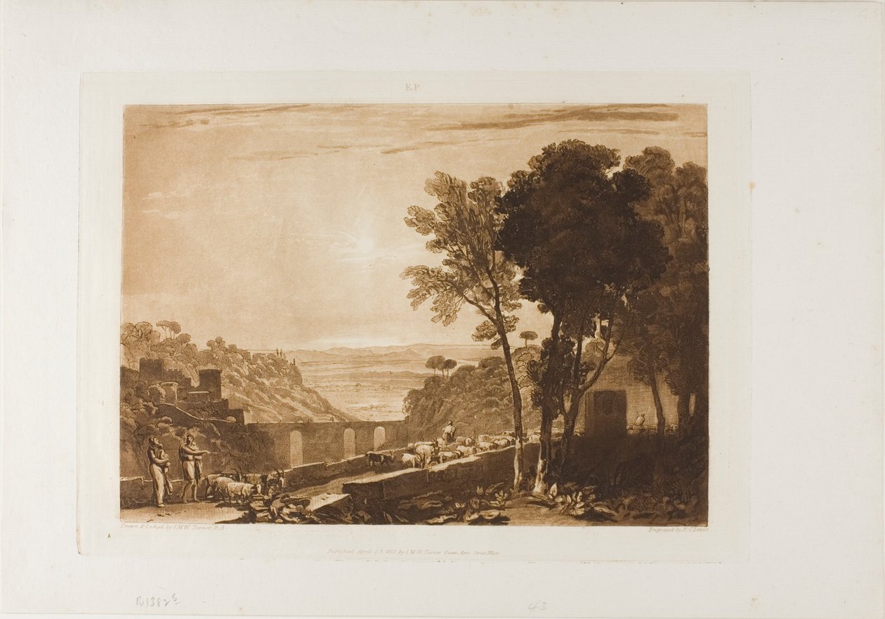 Most i Kozy, tablica 43 z LIber Studiorum autorstwa Joseph Mallord William Turner