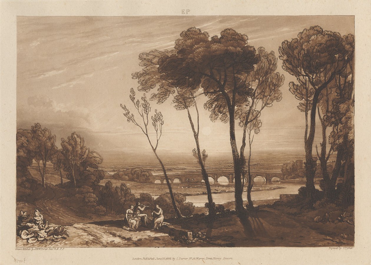 Most w średniej odległości autorstwa Joseph Mallord William Turner