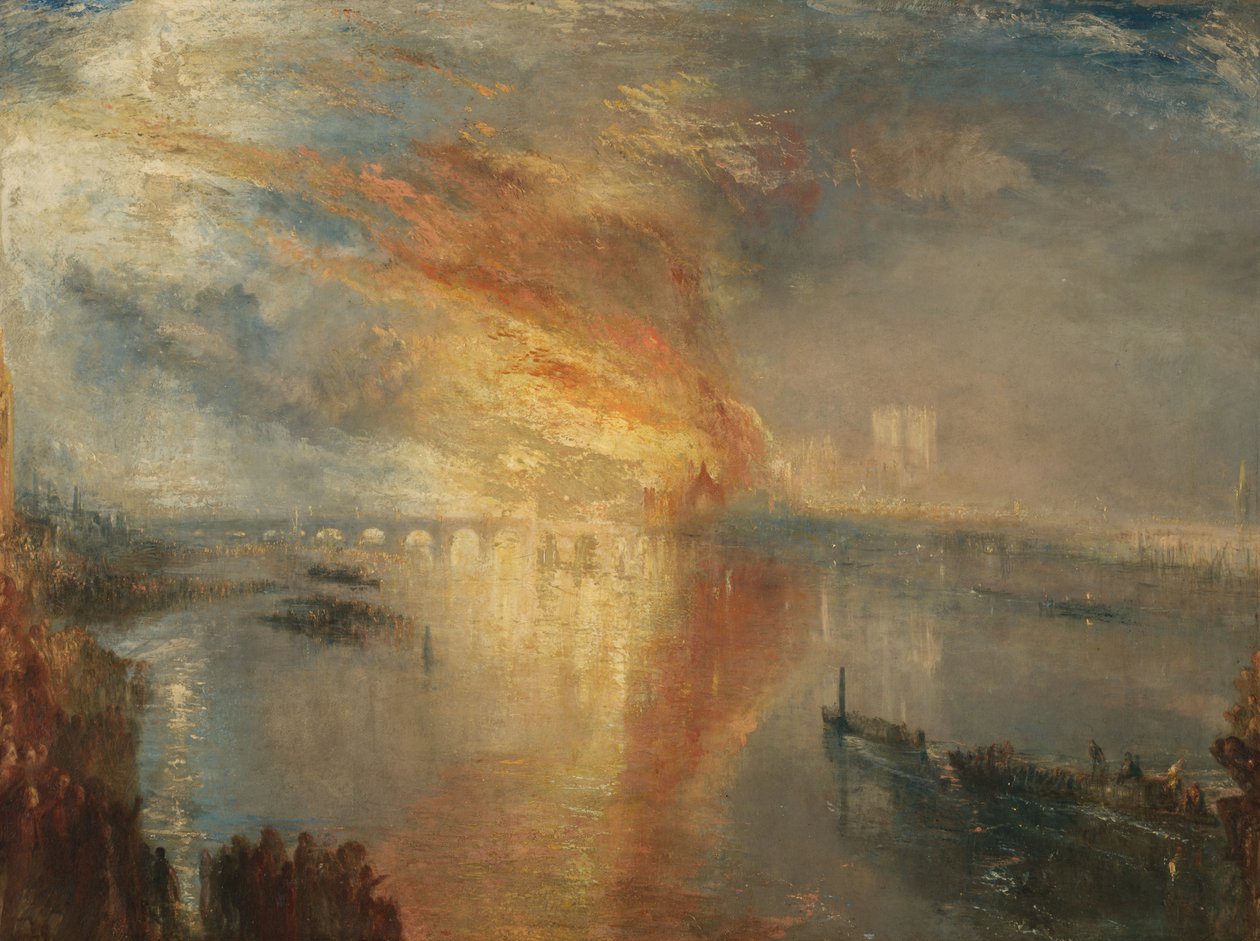Spalenie Izb Lordów i Gmin, 16 października 1834, 1835 autorstwa Joseph Mallord William Turner