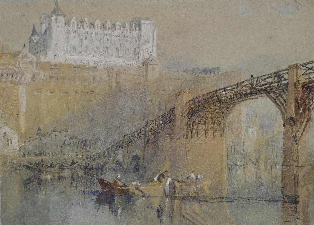 Zamek w Amboise, ok. 1930 1830 (akwarela z body i długopisem i czarnym tuszem) autorstwa Joseph Mallord William Turner