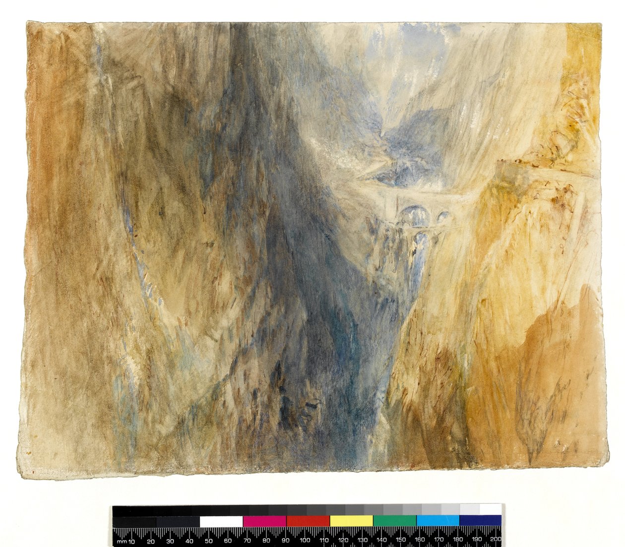 The Devils Bridge, St Gothard (toaleta z piórem i atramentem na ołówku na papierze) autorstwa Joseph Mallord William Turner