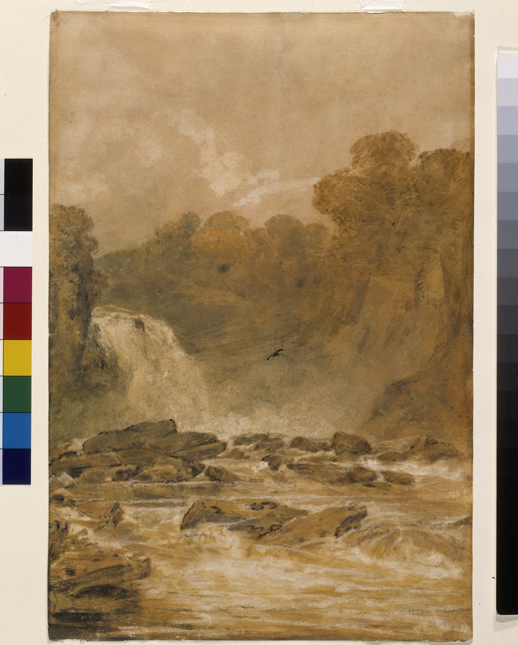 Upadek Clyde (atrament zmywa się na białym papierze) autorstwa Joseph Mallord William Turner