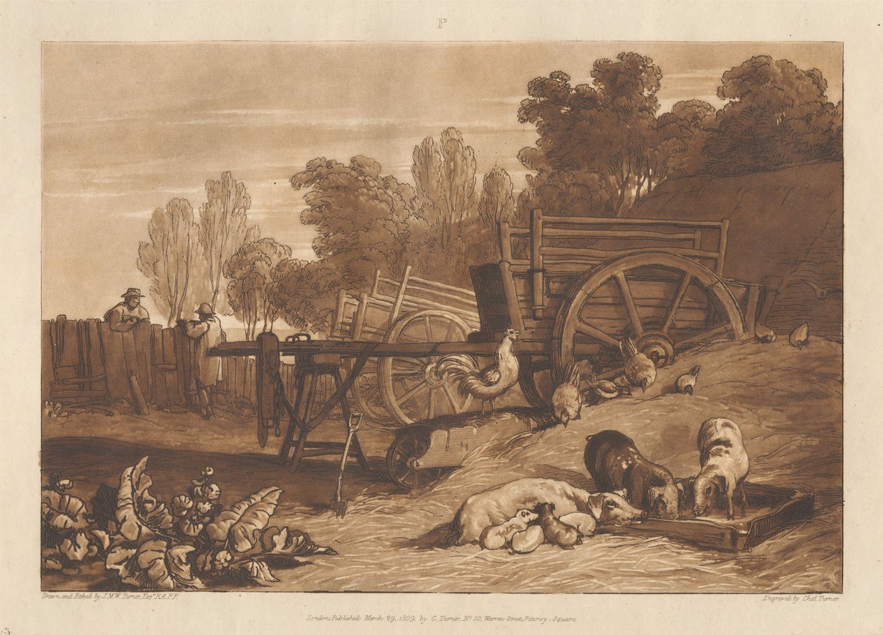Podwórze z kogutem autorstwa Joseph Mallord William Turner