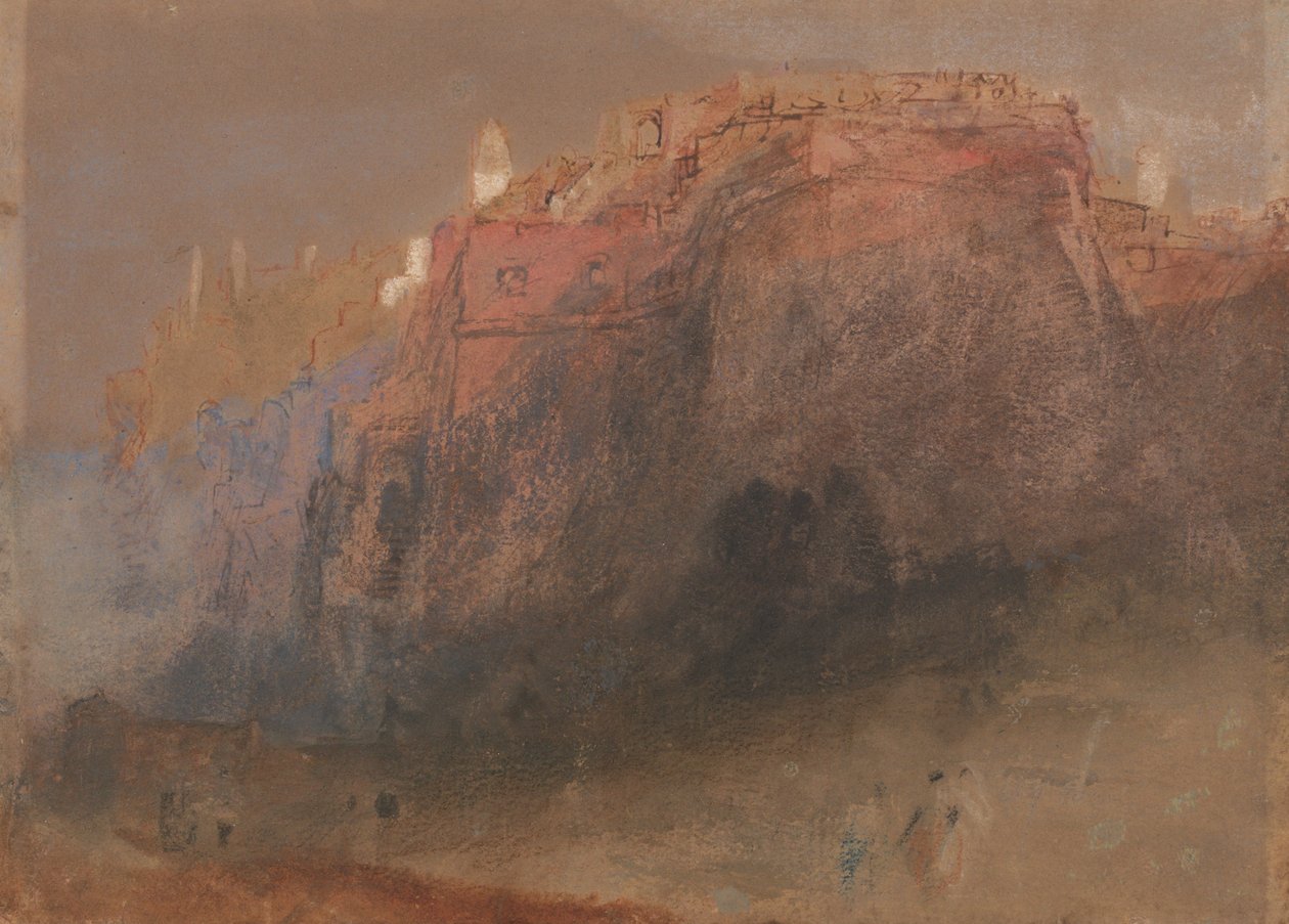 Ufortyfikowana skała Monako od wschodu autorstwa Joseph Mallord William Turner