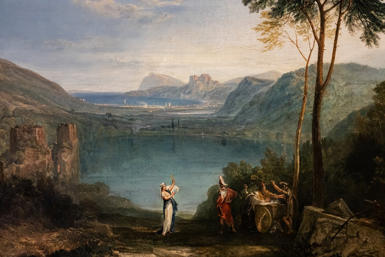 Jezioro Avernus, Eneasz, Sybil Kumejska, detal autorstwa Joseph Mallord William Turner