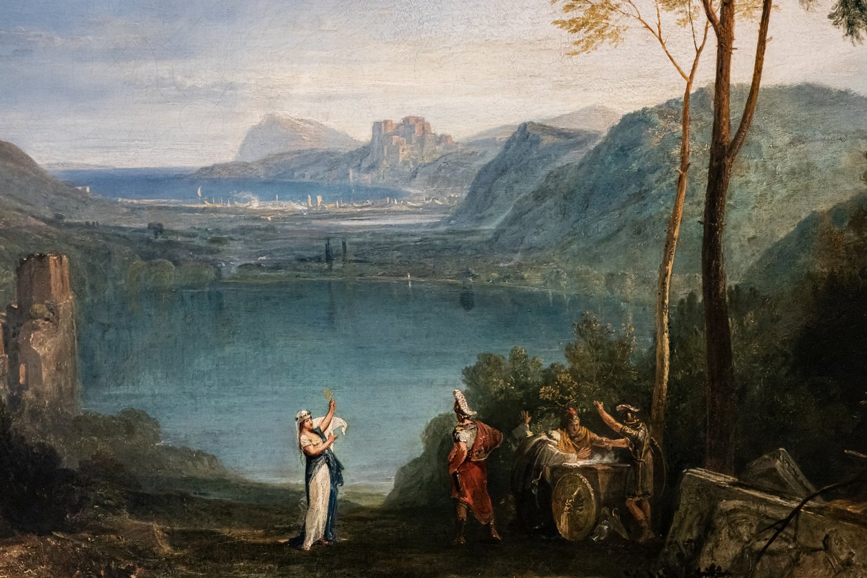 Jezioro Avernus, Eneasz, Sybil Kumejska, detal autorstwa Joseph Mallord William Turner