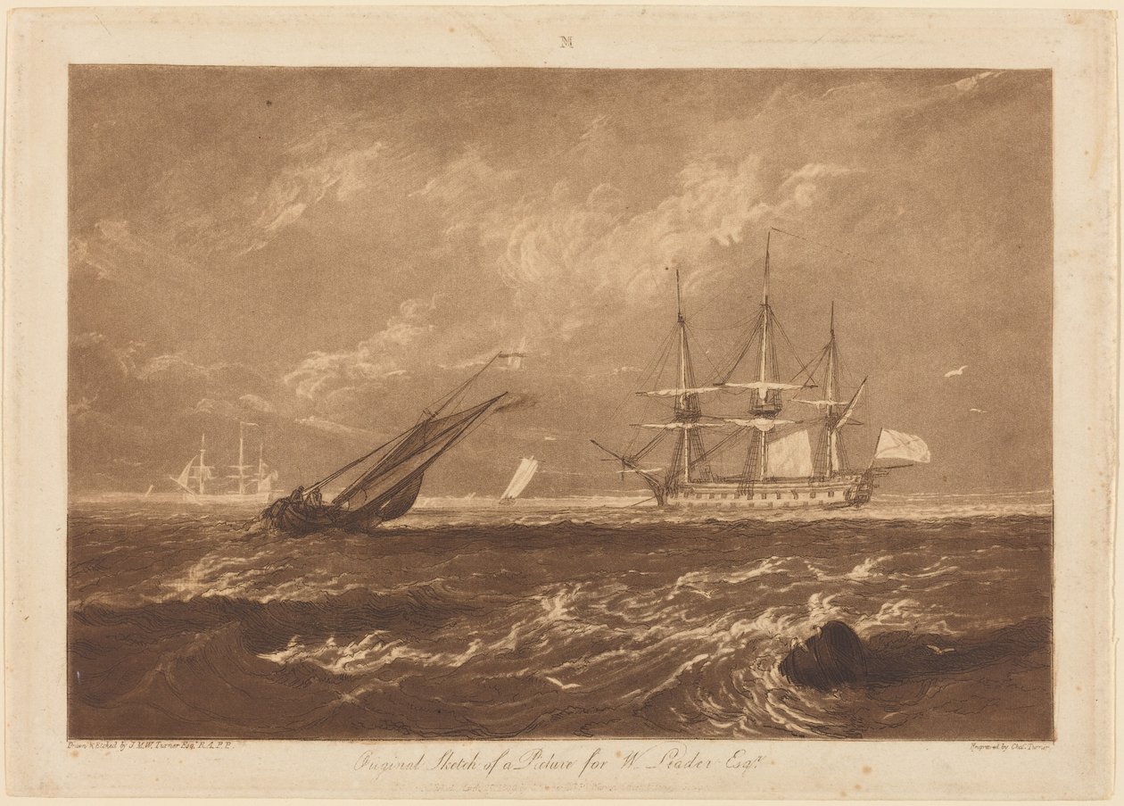Scena morska Leader autorstwa Joseph Mallord William Turner