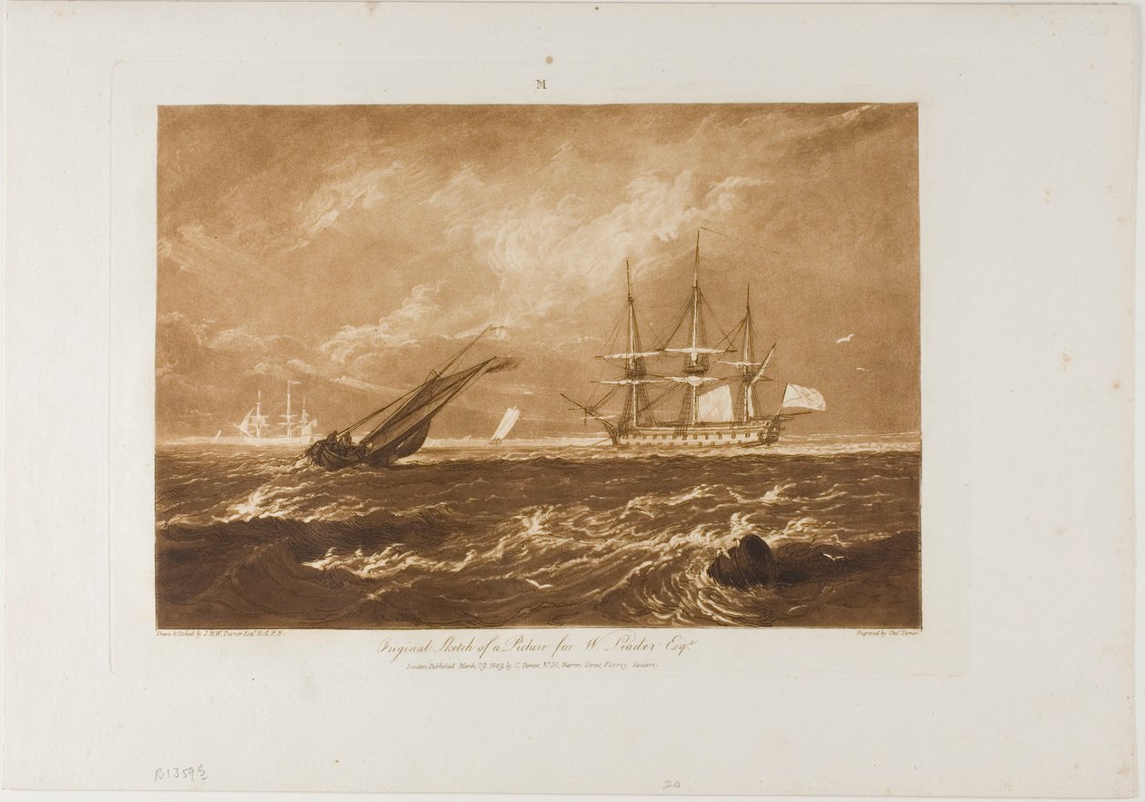 The Leader Sea Piece, płyta 20 z Liber Studiorum autorstwa Joseph Mallord William Turner
