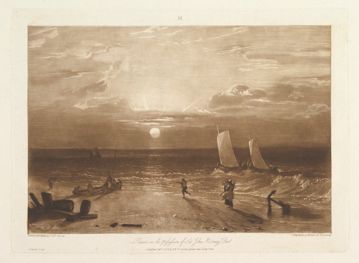 Mildmay Sea-Piece Liber Studiorum, część VIII, płyta 40, 11 lutego 1812. autorstwa Joseph Mallord William Turner