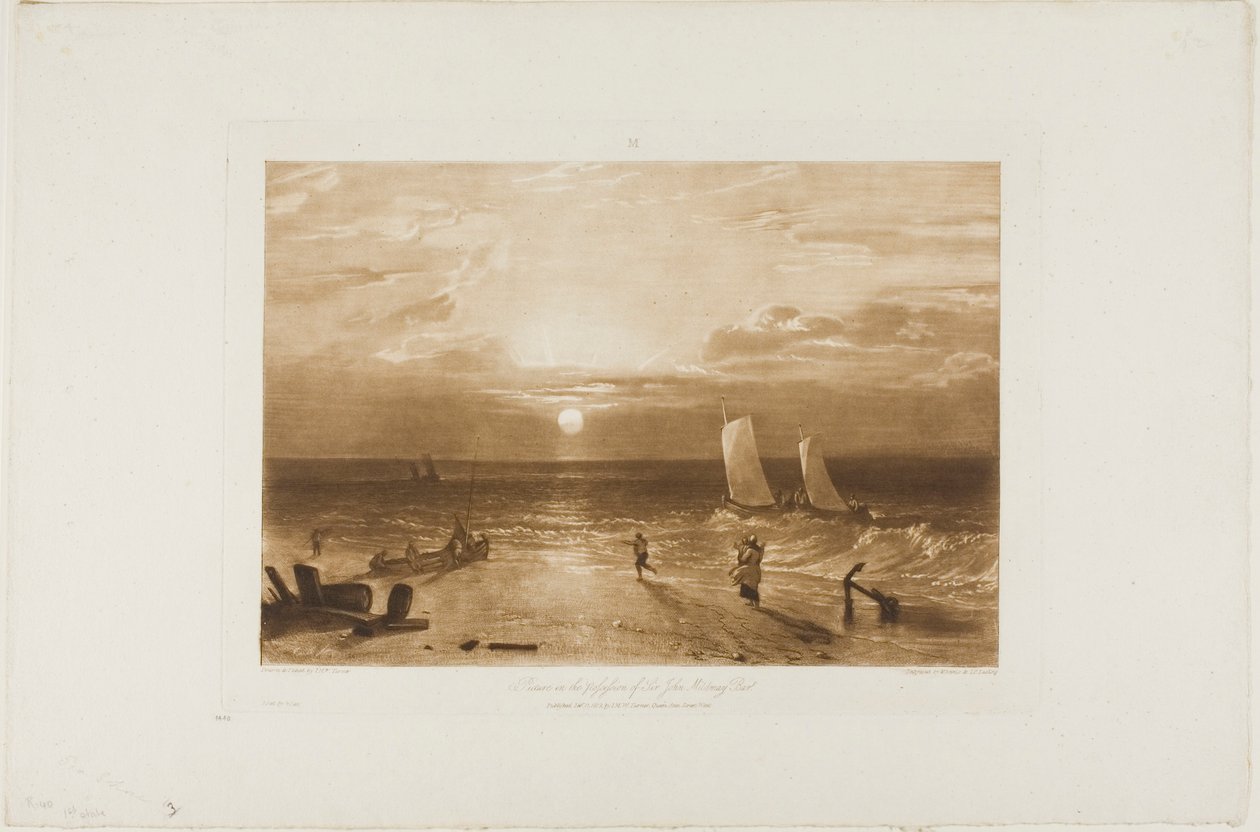 Sea-Piece Mildmay, tablica 40 z Liber Studiorum autorstwa Joseph Mallord William Turner