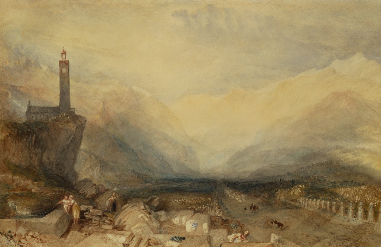 Przełęcz Splugen (ołówek i akwarela) autorstwa Joseph Mallord William Turner