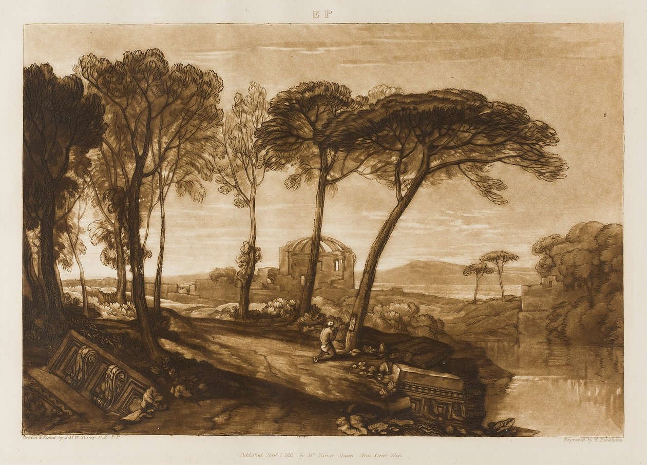 Świątynia Minerwy Medica, tablica 23 z Liber Studiorum autorstwa Joseph Mallord William Turner