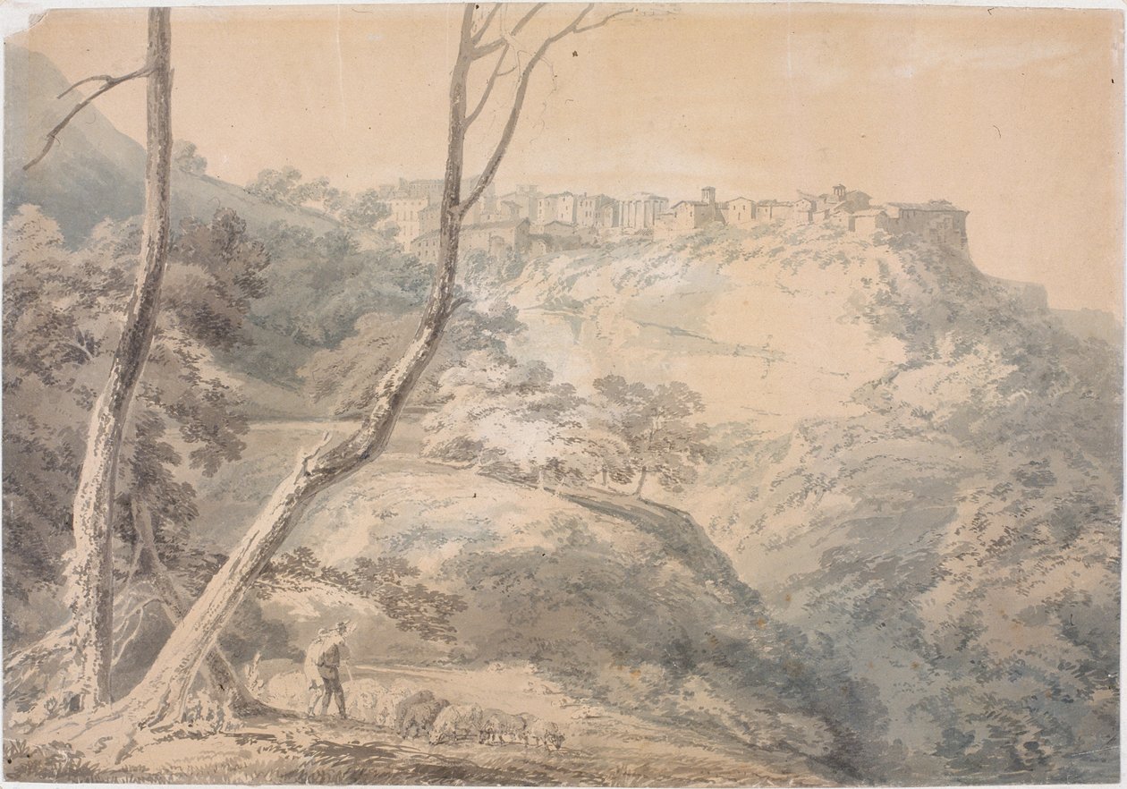 Tivoli ze Świątynią Sybilli (ołówek i akwarela na papierze (na płycie)) autorstwa Joseph Mallord William Turner