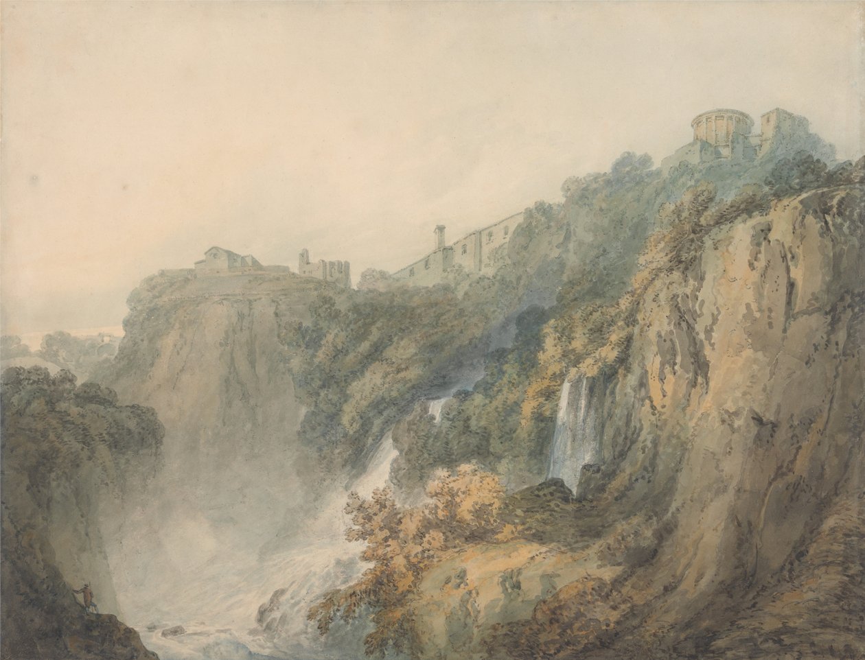 Tivoli ze świątynią Sybilli i kaskadami autorstwa Joseph Mallord William Turner