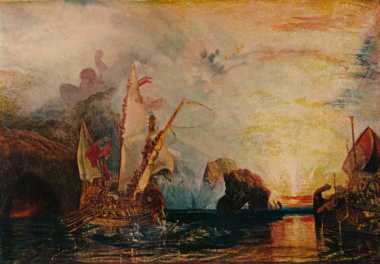 Ulisses szydzący z Polifema - Homers Odyssey, 1829, 1911 autorstwa Joseph Mallord William Turner
