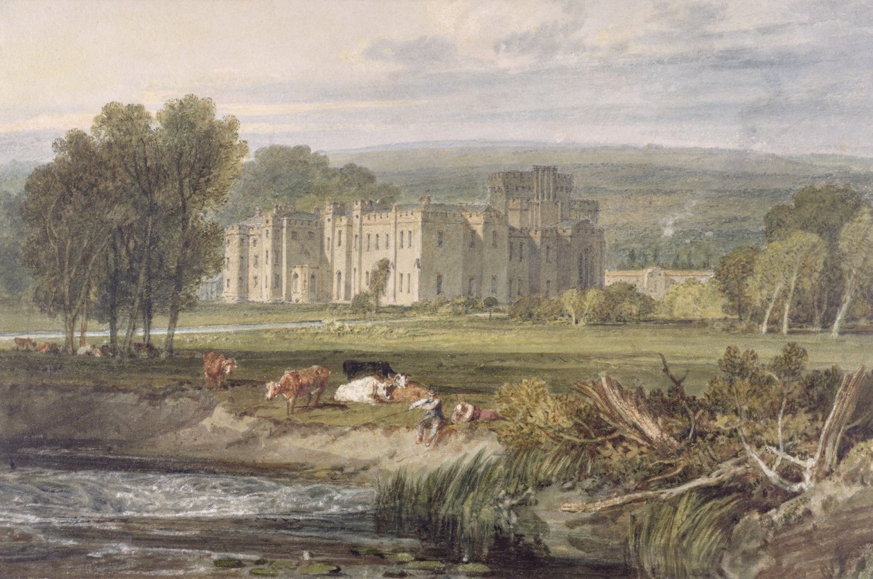 Widok Hampton Court, Herefordshire, od południowego wschodu, ok. 1806 (akwarela nad grafitem na papierze tkanym) autorstwa Joseph Mallord William Turner