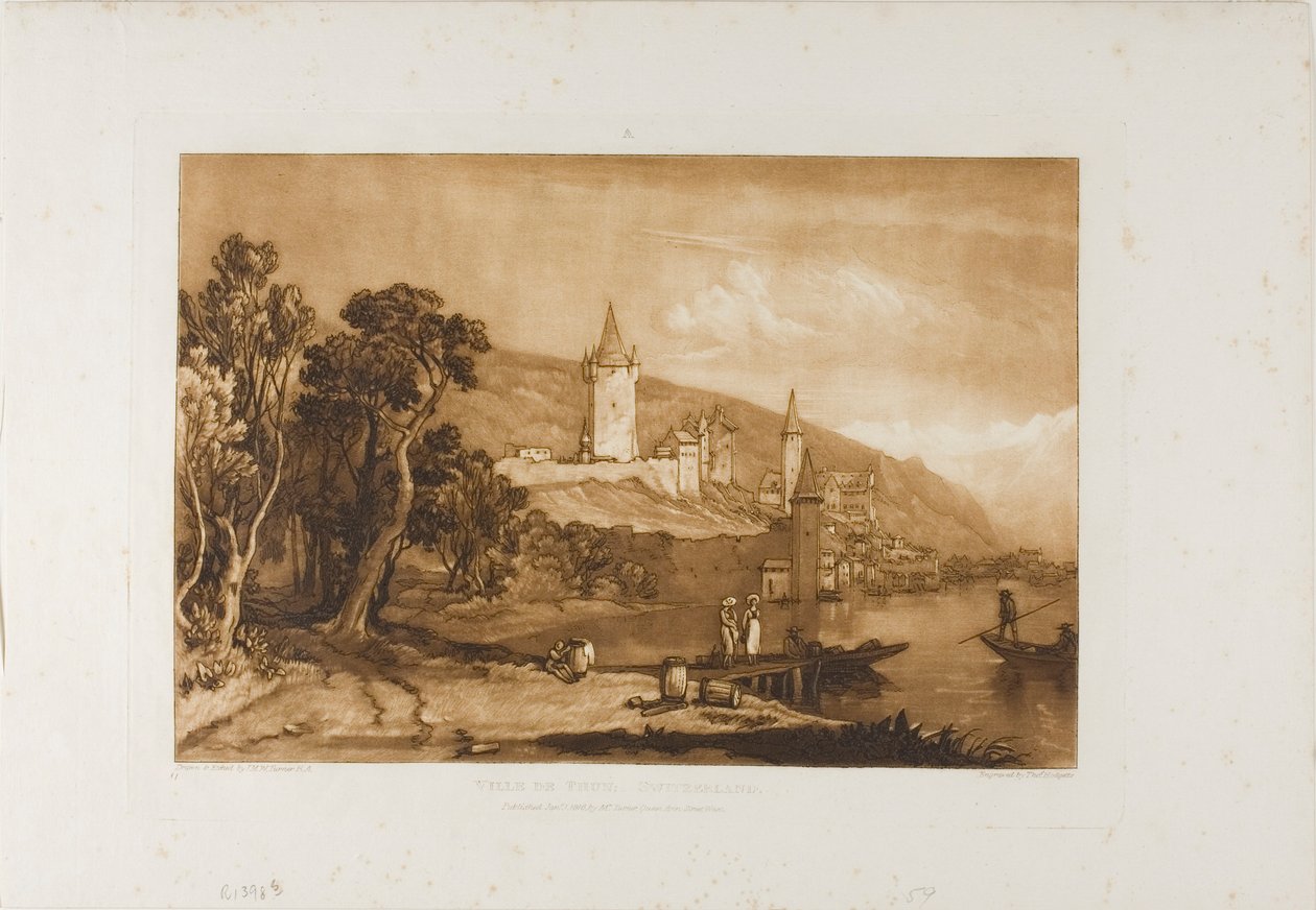Ville de Thun, tablica 59 z Księgi Studiów autorstwa Joseph Mallord William Turner