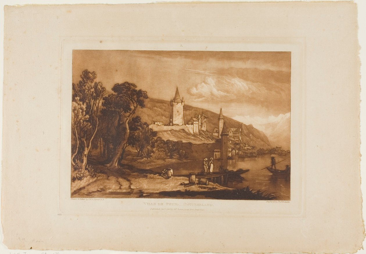 Ville de Thun, tablica 59 z Księgi Studiów autorstwa Joseph Mallord William Turner
