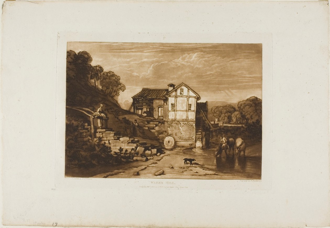 Młyn wodny, płyta 37 z Liber Studiorum autorstwa Joseph Mallord William Turner