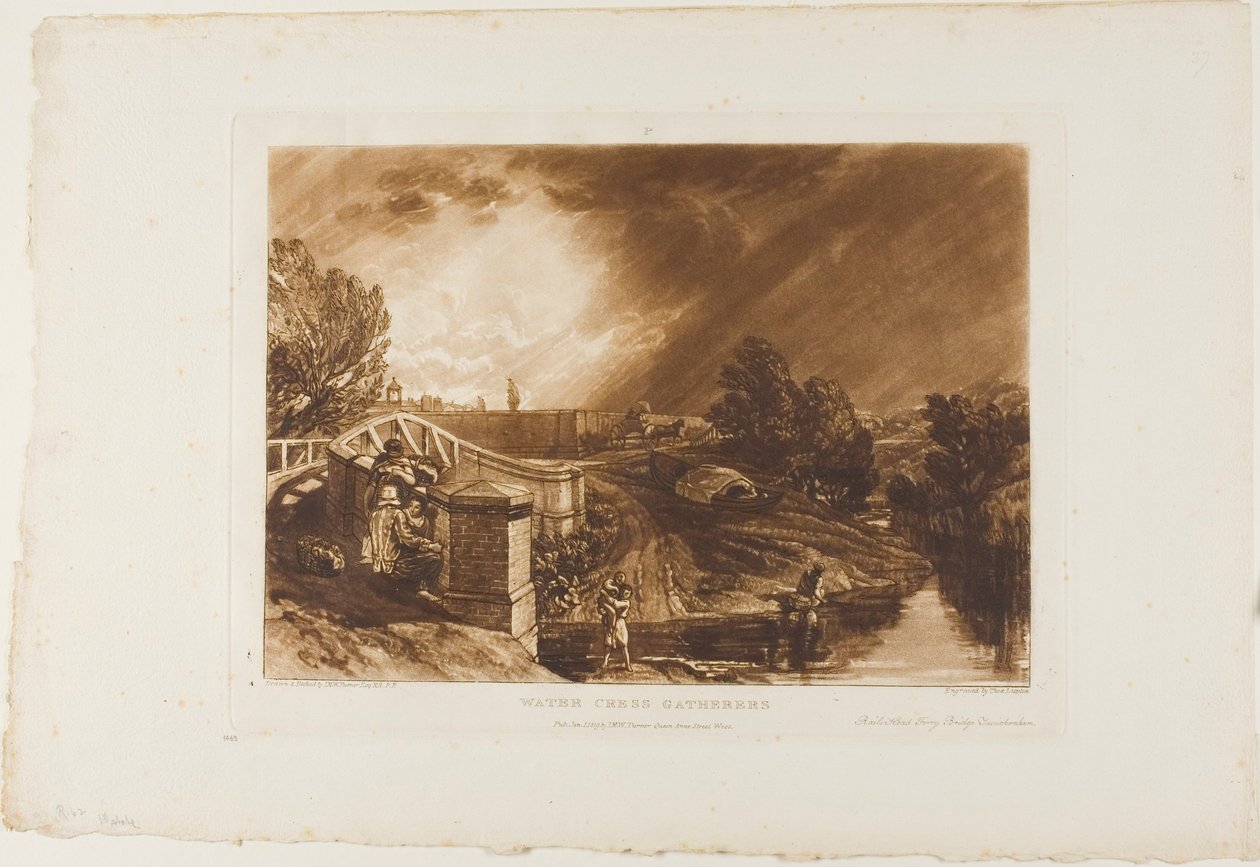 Zbieracze rukwi wodnej, tablica 62 z Liber Studiorum autorstwa Joseph Mallord William Turner