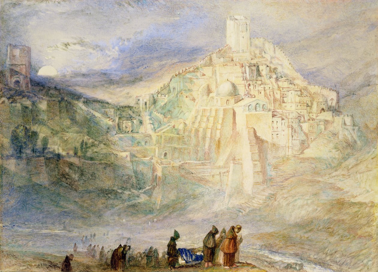 Wilderness A Engedi i klasztor Santa Saba (wc na papierze) autorstwa Joseph Mallord William Turner