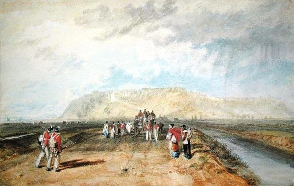Winchelsea, Sussex, z Rye Road (akwarela na papierze) autorstwa Joseph Mallord William Turner