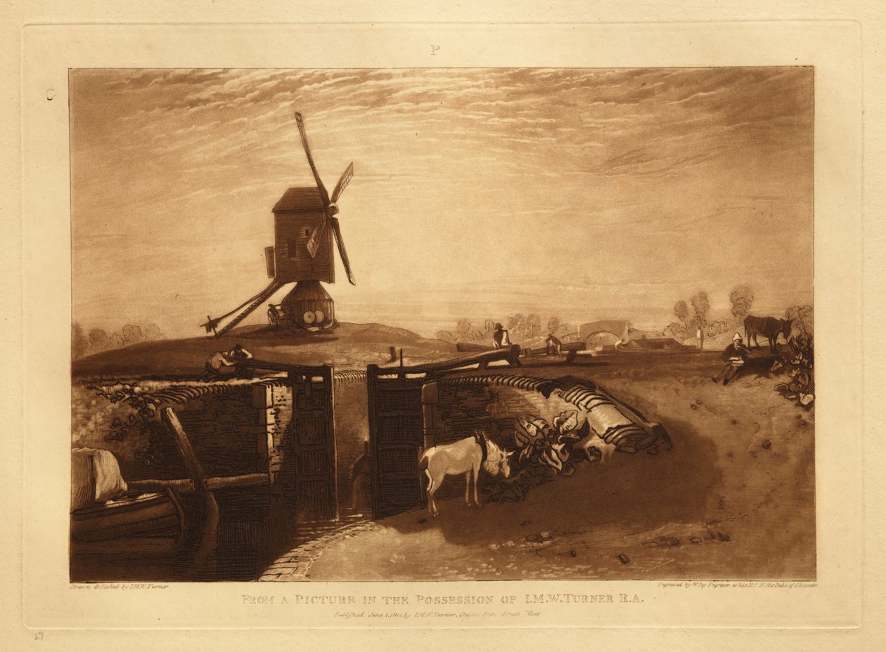 Wiatrak i śluza autorstwa Joseph Mallord William Turner