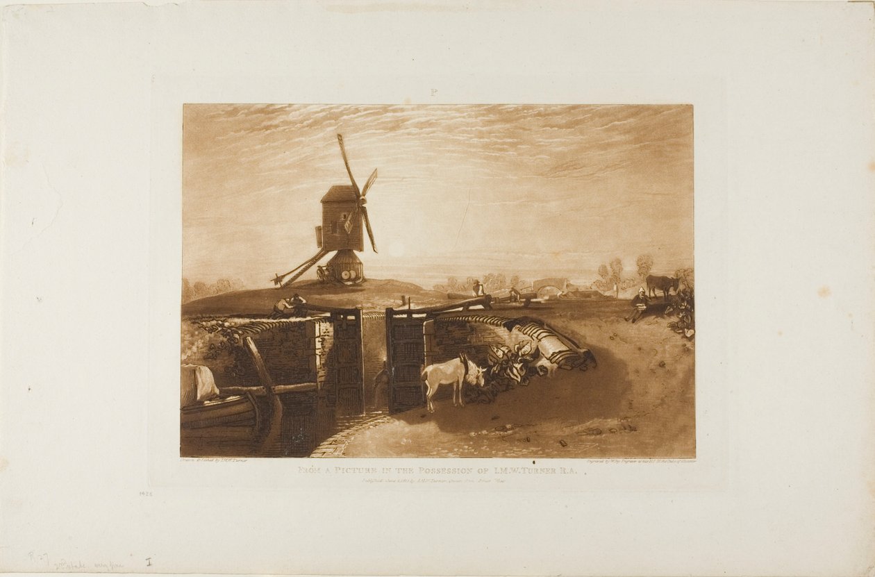 Wiatrak i zamek, tablica 27 z Liber Studiorum autorstwa Joseph Mallord William Turner