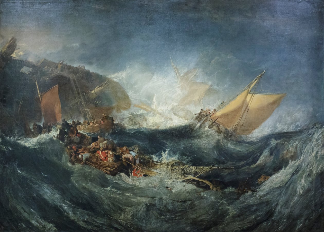 Wrak statku transportowego, ok. 1810 (olej na płótnie) autorstwa Joseph Mallord William Turner