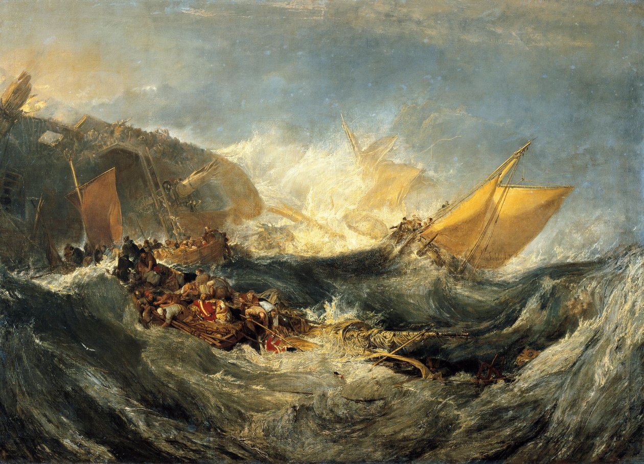 Wrak statku transportowego, ok. 1810 (olej na płótnie) autorstwa Joseph Mallord William Turner