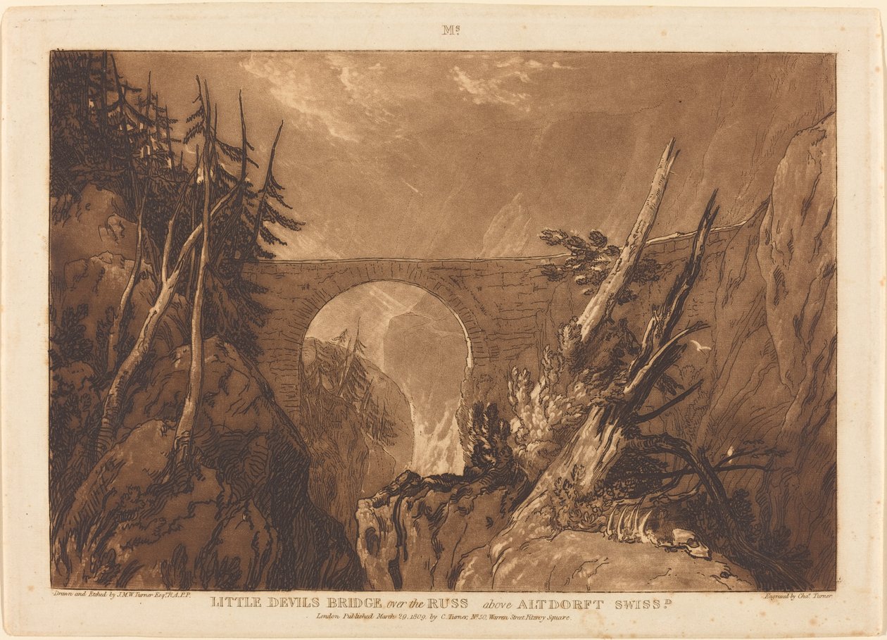 Most Małego Diabła autorstwa Joseph Mallord William Turner and Charles Turner