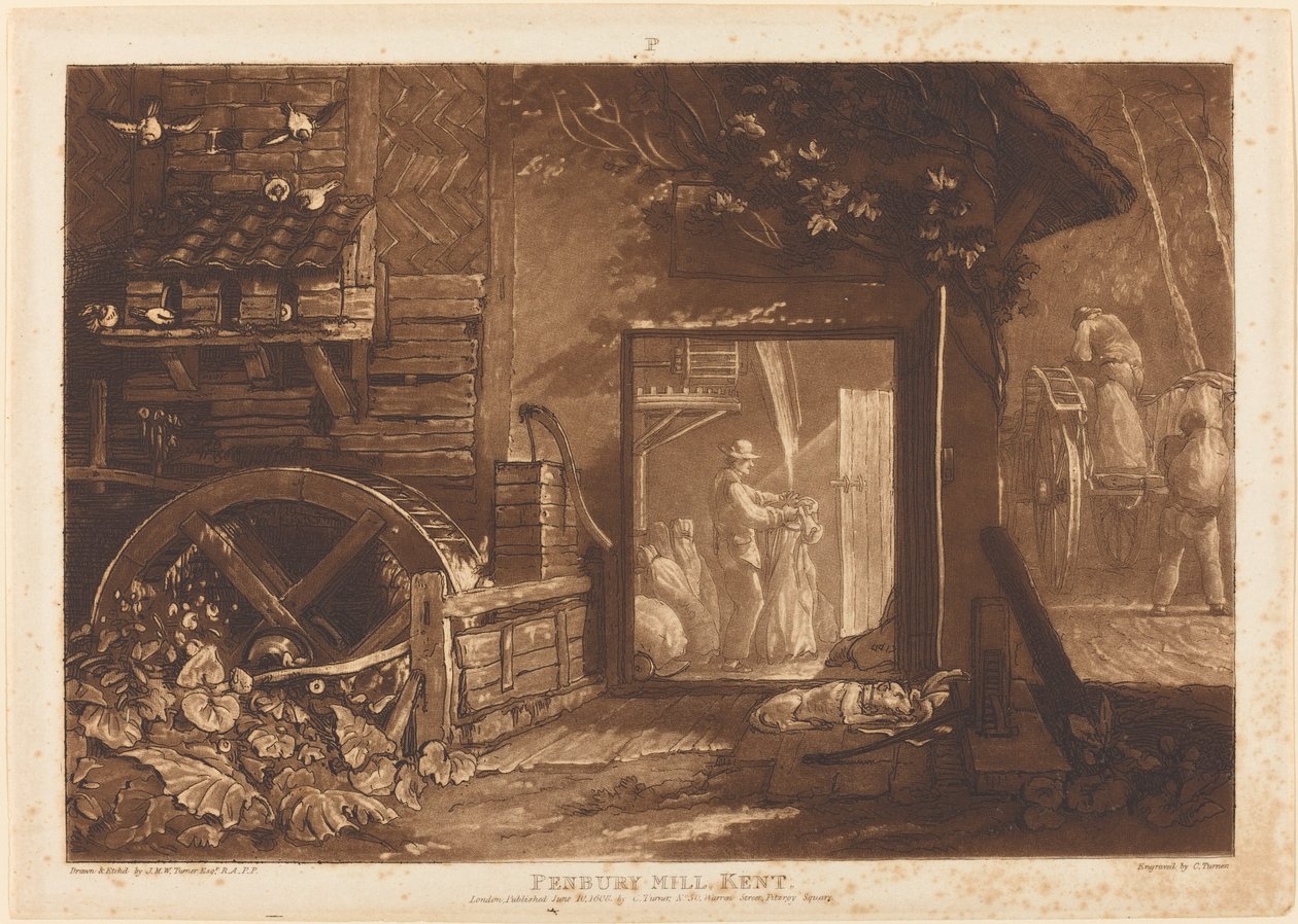 Pembury Mill, Kent autorstwa Joseph Mallord William Turner and Charles Turner