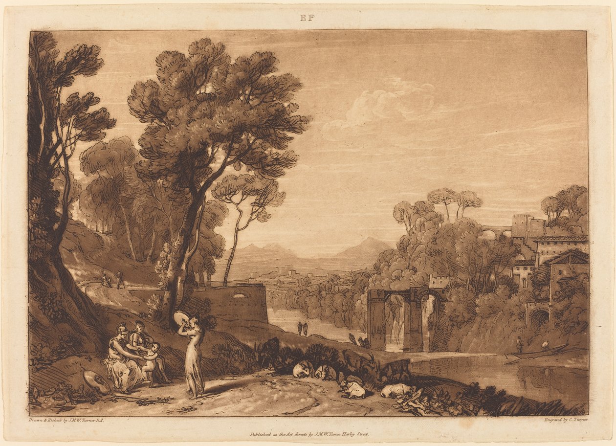 Kobieta i tamburyn autorstwa Joseph Mallord William Turner and Charles Turner