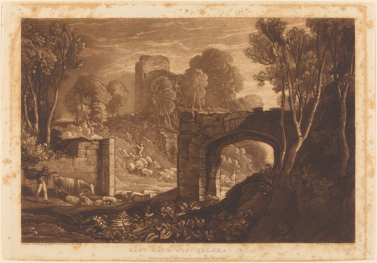 Wschodnia Brama, Winchelsea autorstwa Joseph Mallord William Turner and Samuel William Reynolds I