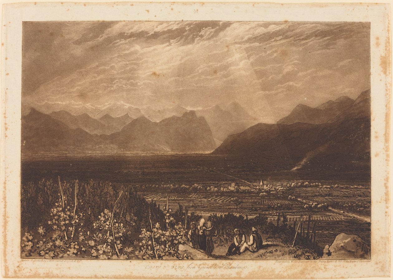 Łańcuch Alp od Grenoble do Chamberi autorstwa Joseph Mallord William Turner and William Say