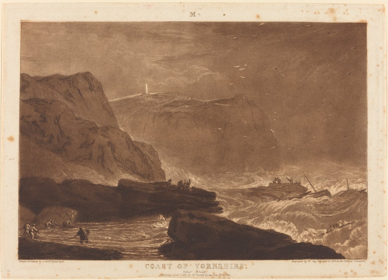 Wybrzeże Yorkshire autorstwa Joseph Mallord William Turner and William Say