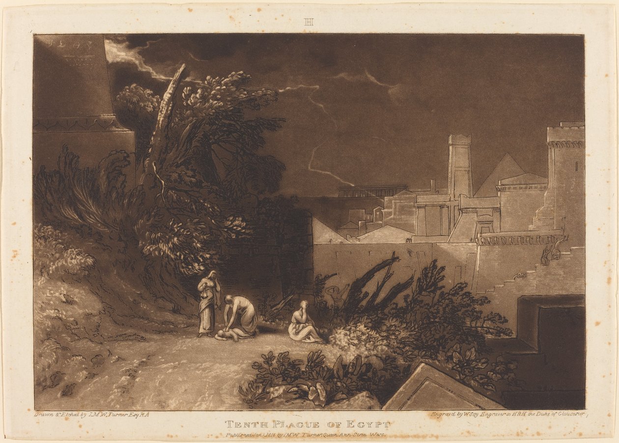 Dziesiąta Plaga Egipska autorstwa Joseph Mallord William Turner and William Say