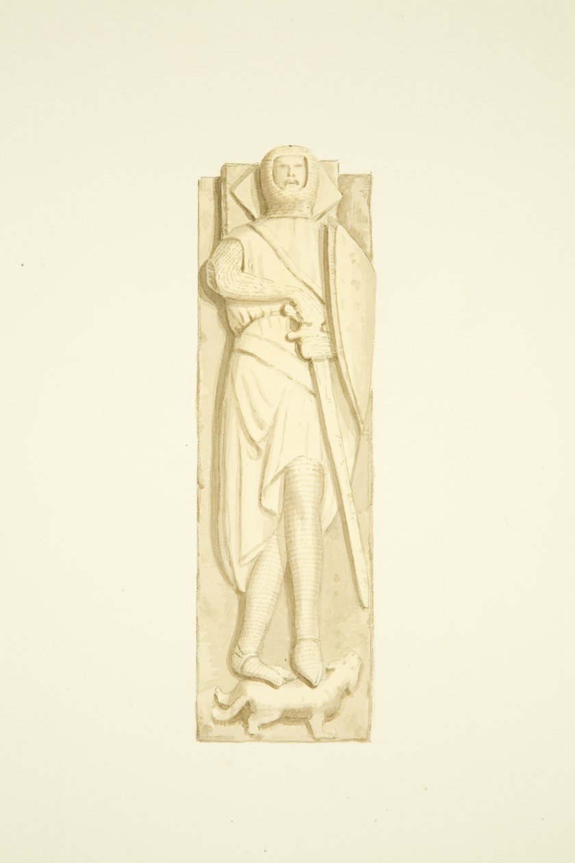 Wizerunek Roberta de Berkeley w St Mary Redcliffe (akwarela na papierze) autorstwa Joseph Manning