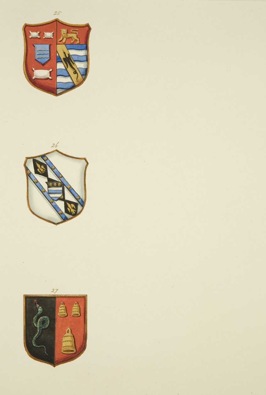 Monumentalne herby w kościele św. Augustyna (akwarela na papierze) autorstwa Joseph Manning