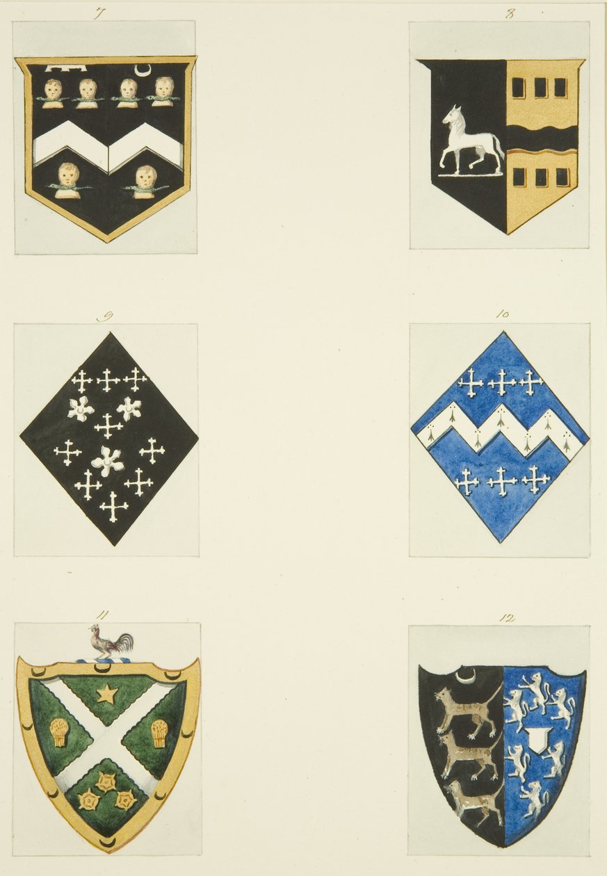Monumentalne herby w kościele św. Michała (akwarela na papierze) autorstwa Joseph Manning