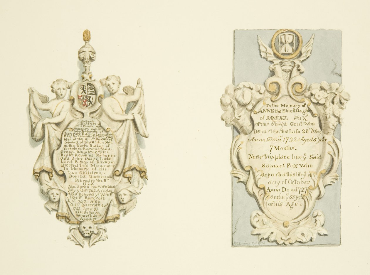 Pomniki u św. Filipa (ołówek i akwarela na papierze) autorstwa Joseph Manning