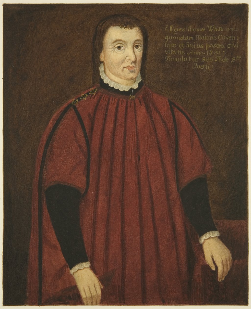 Portret w Council House of Thomas White (ołówek i akwarela na papierze) autorstwa Joseph Manning