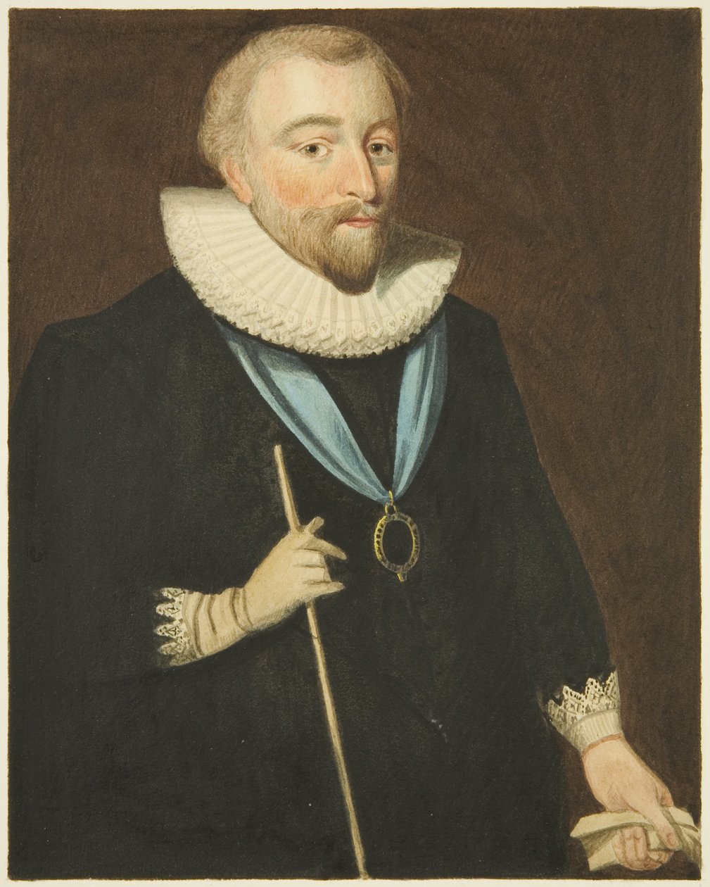 Portret w Council House Richarda Westona, hrabiego Portland (ołówek i akwarela na papierze) autorstwa Joseph Manning