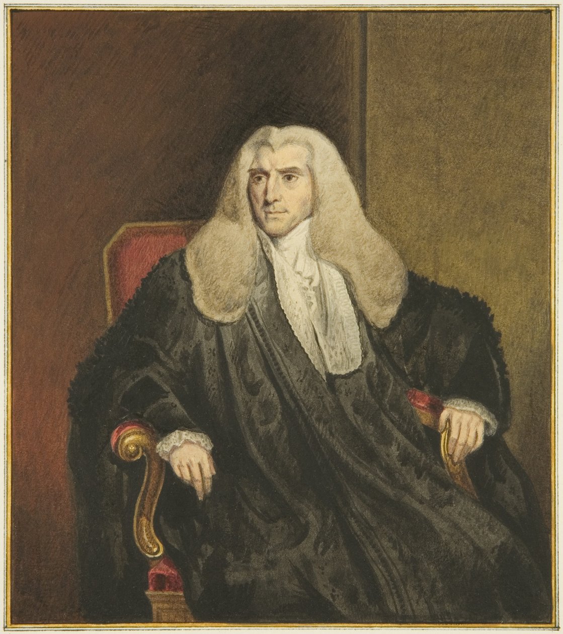 Portret w Mansion House, Queen Square, Sir Vicary Gibbs (akwarela na papierze) autorstwa Joseph Manning