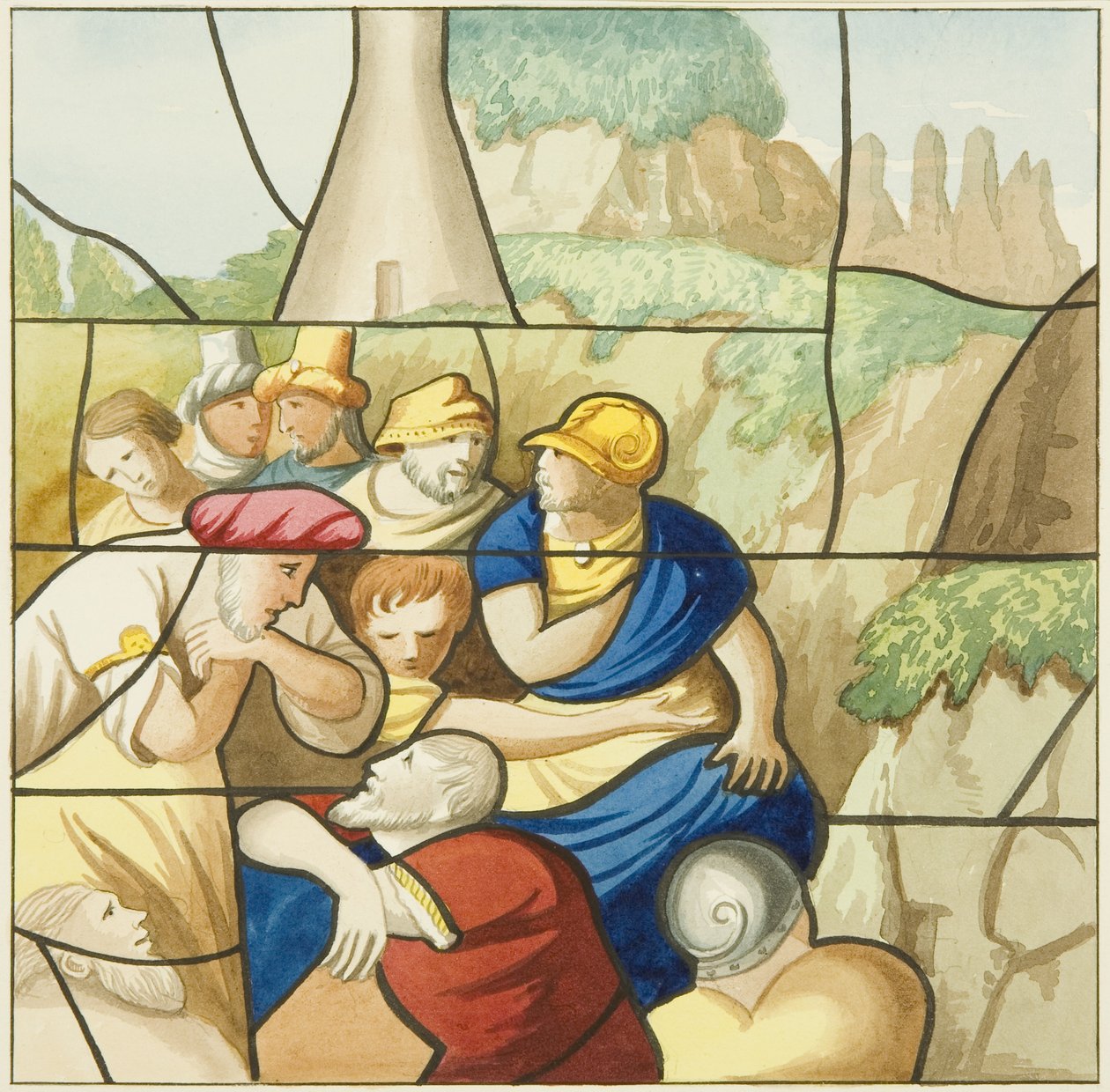Witraż w kościele św. Marka (akwarela na papierze) autorstwa Joseph Manning