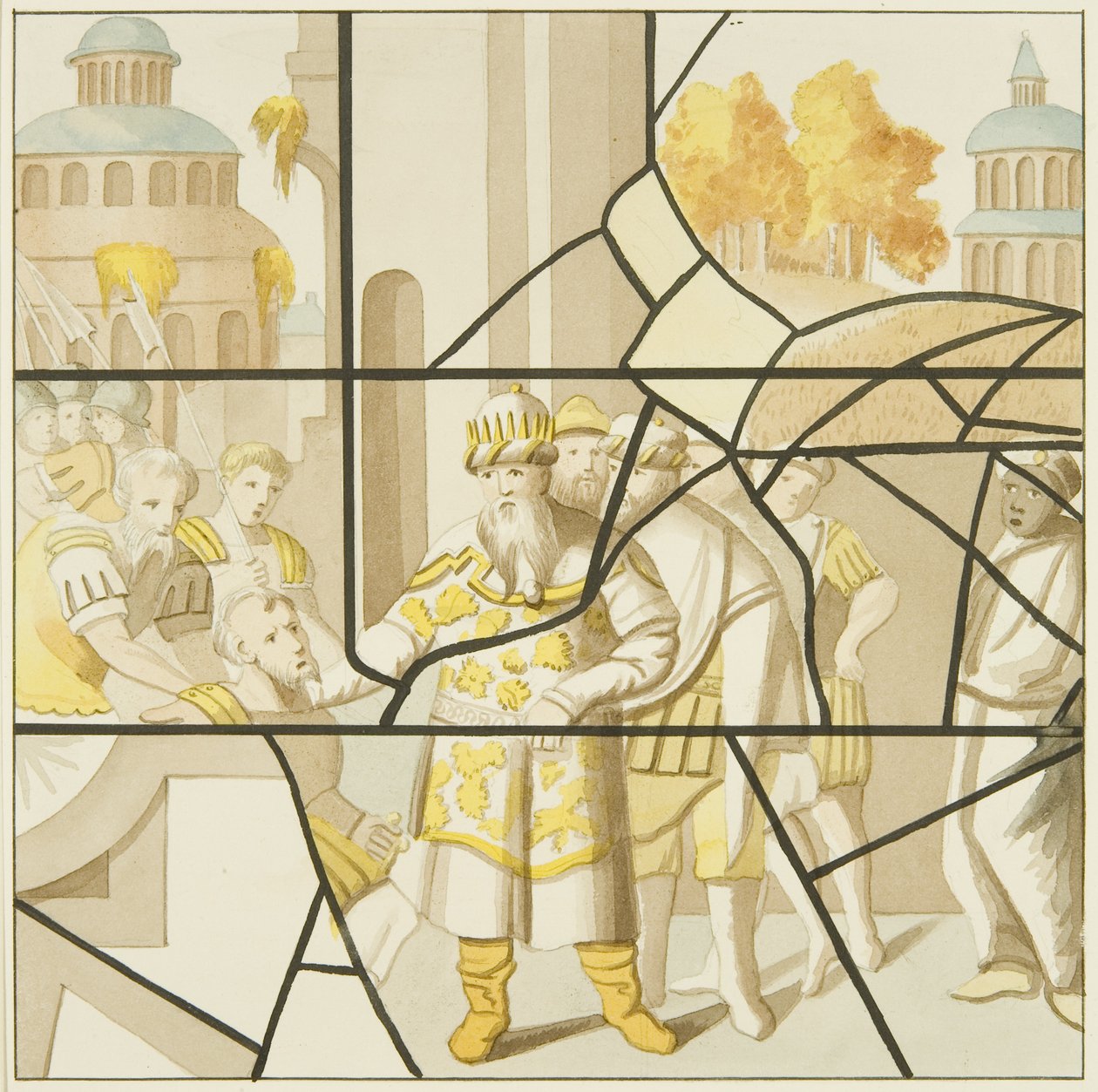 Witraż w kościele św. Marka (akwarela na papierze) autorstwa Joseph Manning